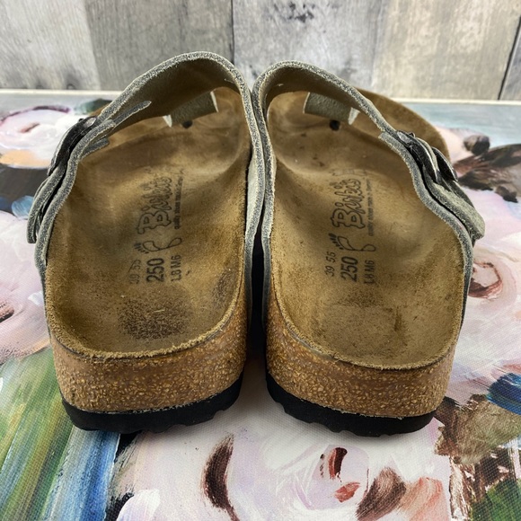 Birkenstock Silver Double Strap Sandals Size 39 - Picture 6 of 16